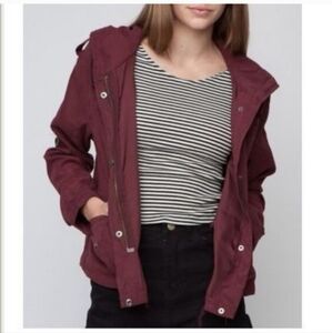 Burgundy Hooded Jacket